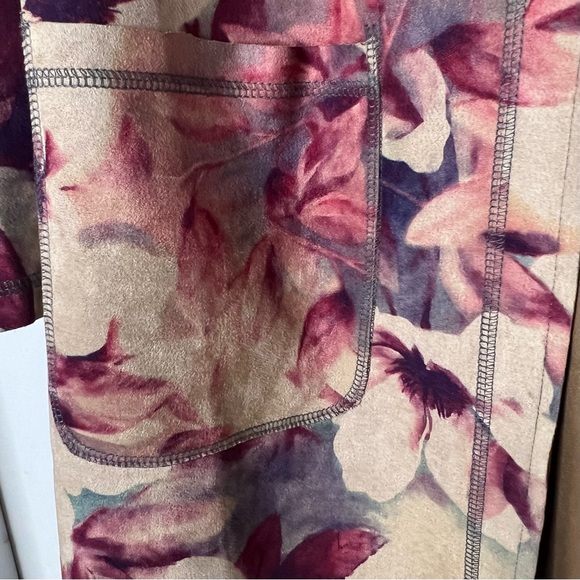 Anthropologie Solitaire Faux Suede Boho Fall Floral Duster Jacket Medium EUC - Picture 10 of 15
